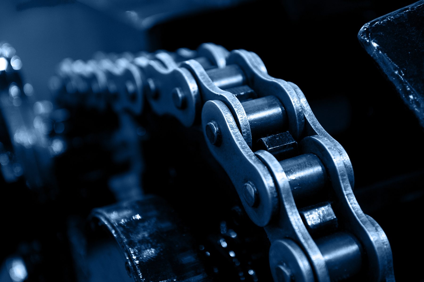 Close-up of a roller chain