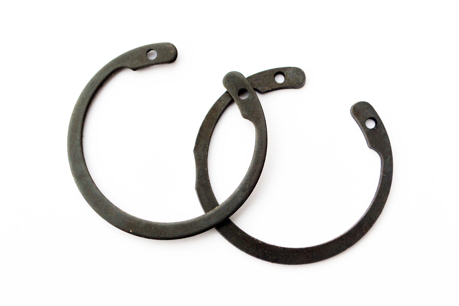 Two metal snap rings